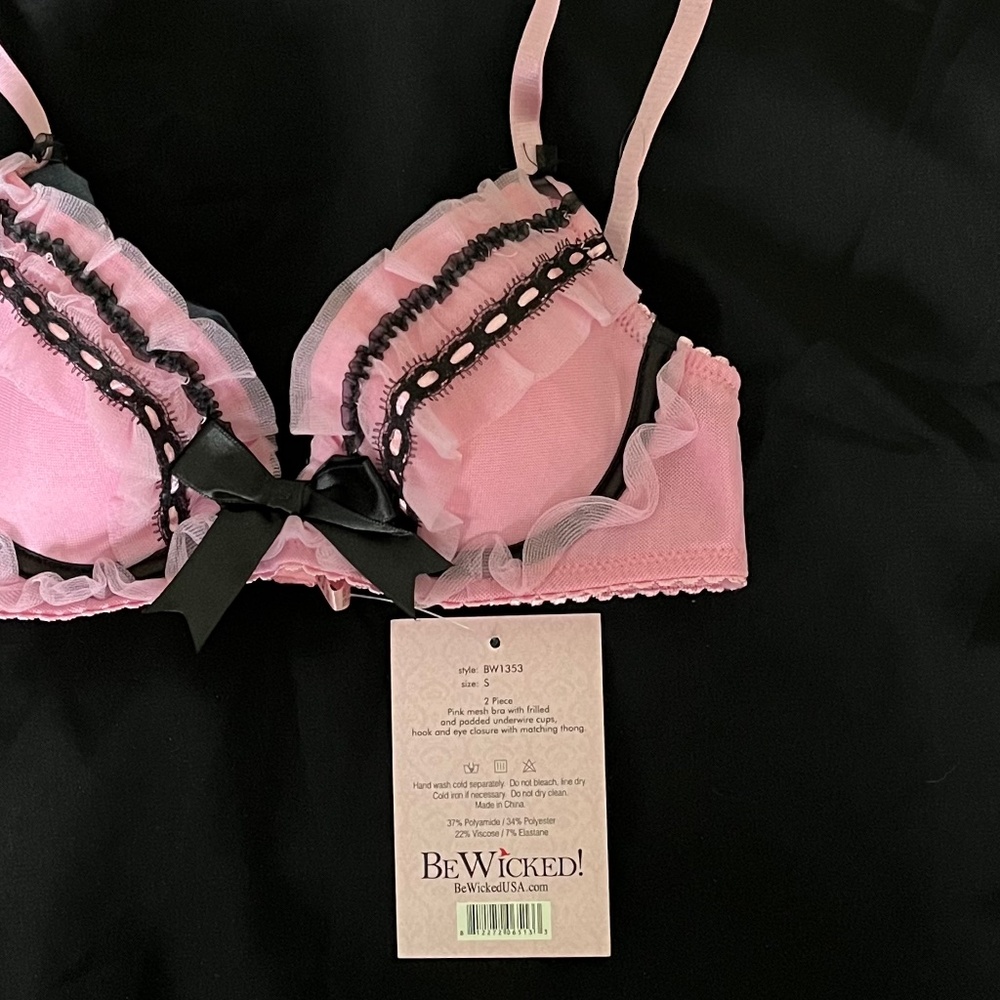 Wicked Brand Flirty Pretty Pink Bra Size Small NWT - Picture 3 of 6